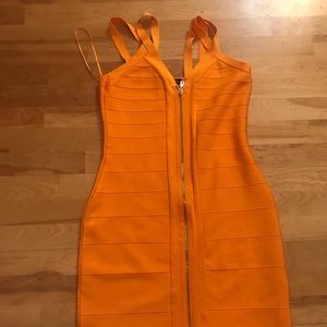 Orange Zipper Dress